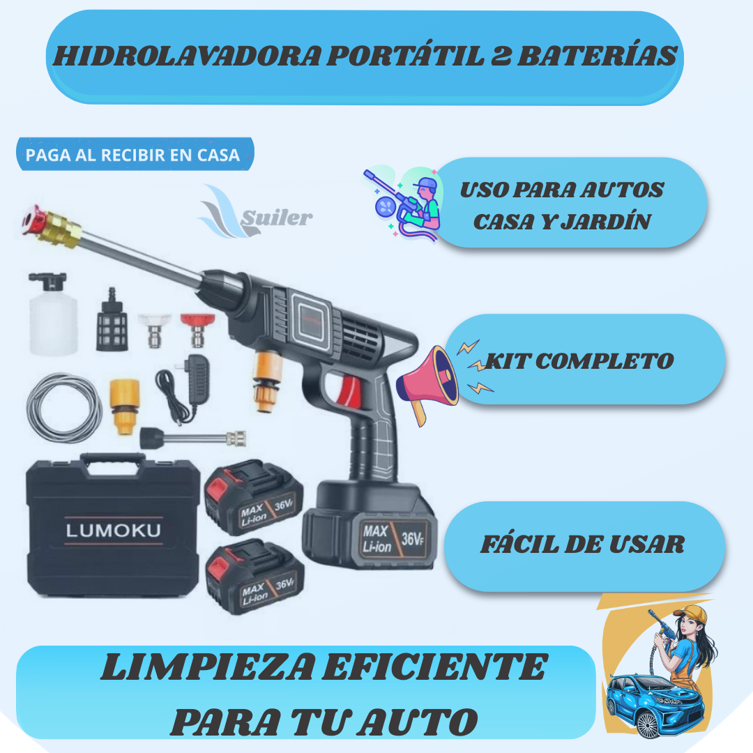 Hidrolavadora TurboWash™ Portátil Dos Baterías